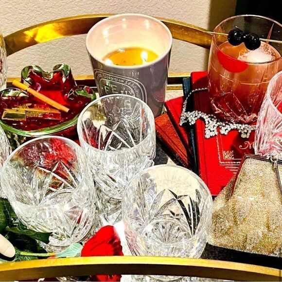 ♥️ RARE cocktail glasses BROOKSIDE Waterford double old fashioned LARGE 16oz! - Picture 13 of 16